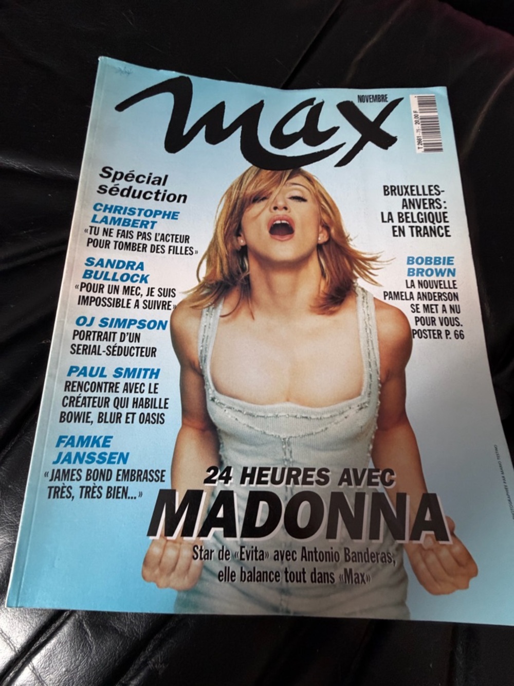 Max Magazine Cover Featuring Madonna - November 1995 Evita Queen of Pop 90s